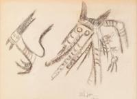 Wifredo Lam Charcoal, Original Work - Sold for $4,062 on 11-25-2017 (Lot 212).jpg